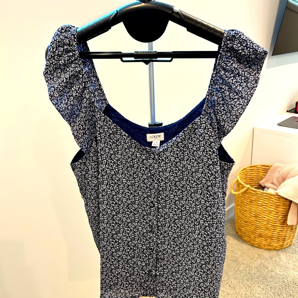 Navy Blue Jcrew flutter top